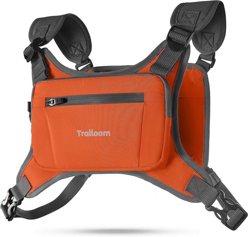 Trailoom Running Chest Pack, Reflective Vest, Water Repellent, Phone Holder, Workout Bag for Runners, Cycling, Biking, EDC Pouch, Jogging Carrier, Hidden Pocket, Men & Women, Lightweight - Image 1